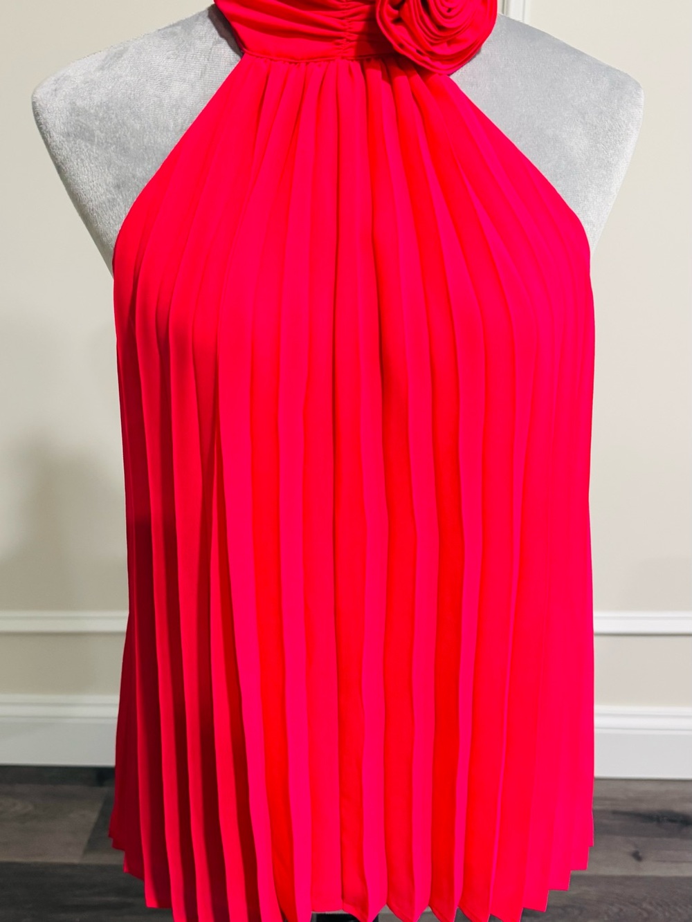 Express Hot Pink Dress with Halter Neck Rosette
